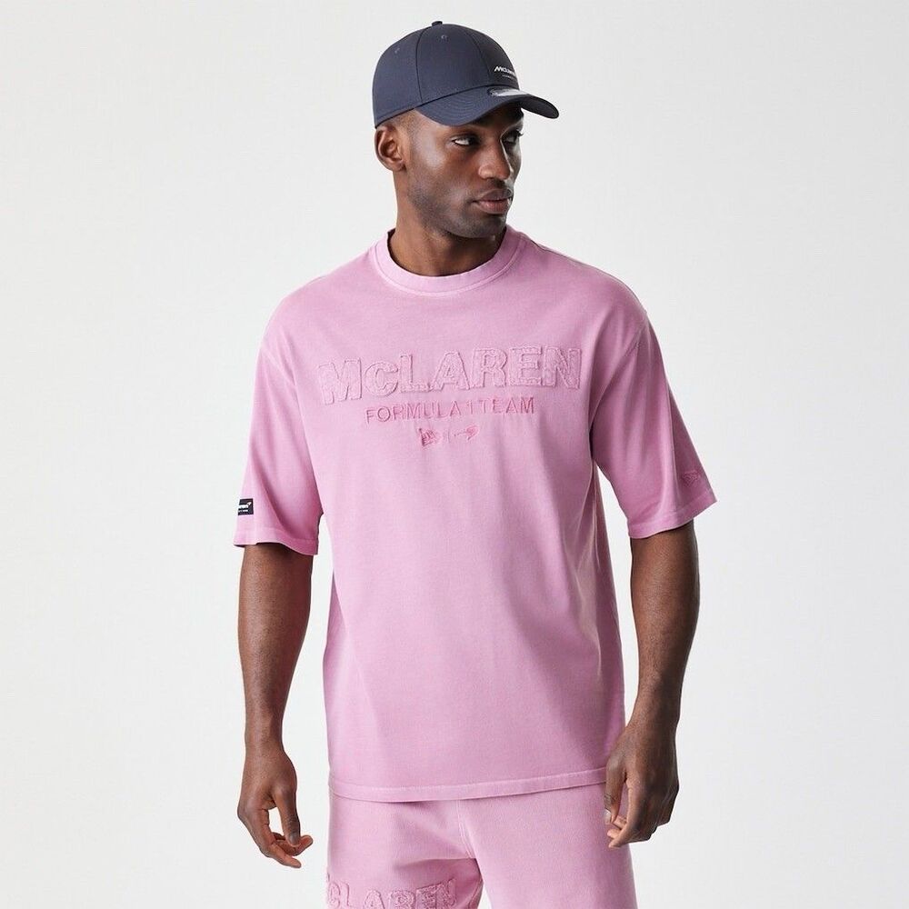 NWT McLaren F1 Team New Era Washed T-Shirt Pink 100% Cotton - Size Large